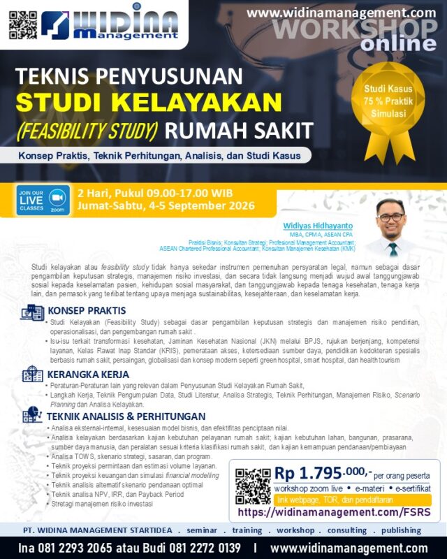 Studi Kelayakan Rumah Sakit, 4-5 September 2026 Studi Kelayakan Rumah Sakit, 4-5 September 2026